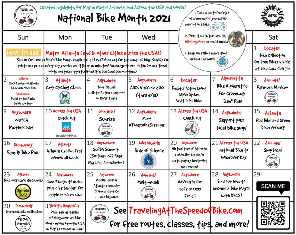 National Bike Month Calendar (with Links to Details) – Traveling at the ...